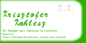 krisztofer kahlesz business card